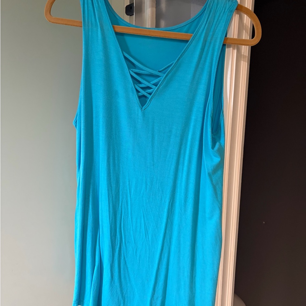 Women's Sleeveless Blue Top
